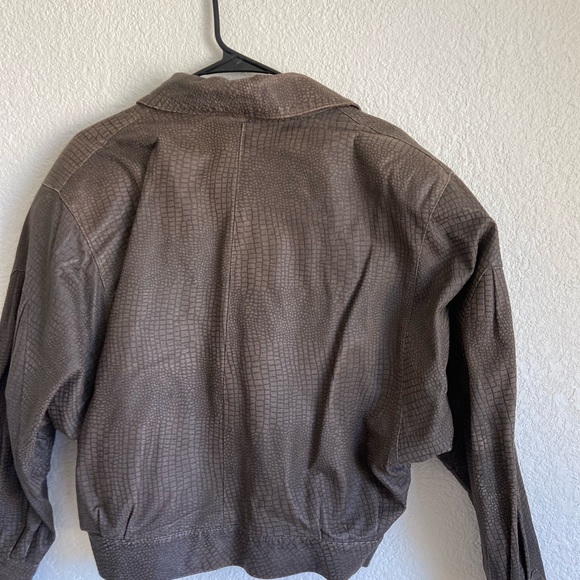 Real leather cropped jacket 1980s vintage brown with no flaws by Nebita - Picture 2 of 8